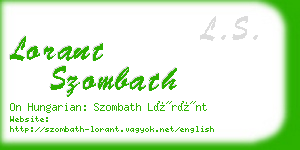 lorant szombath business card